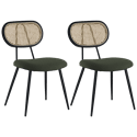 Set di 2 sedie in canna e cappio verde cachi ELENA