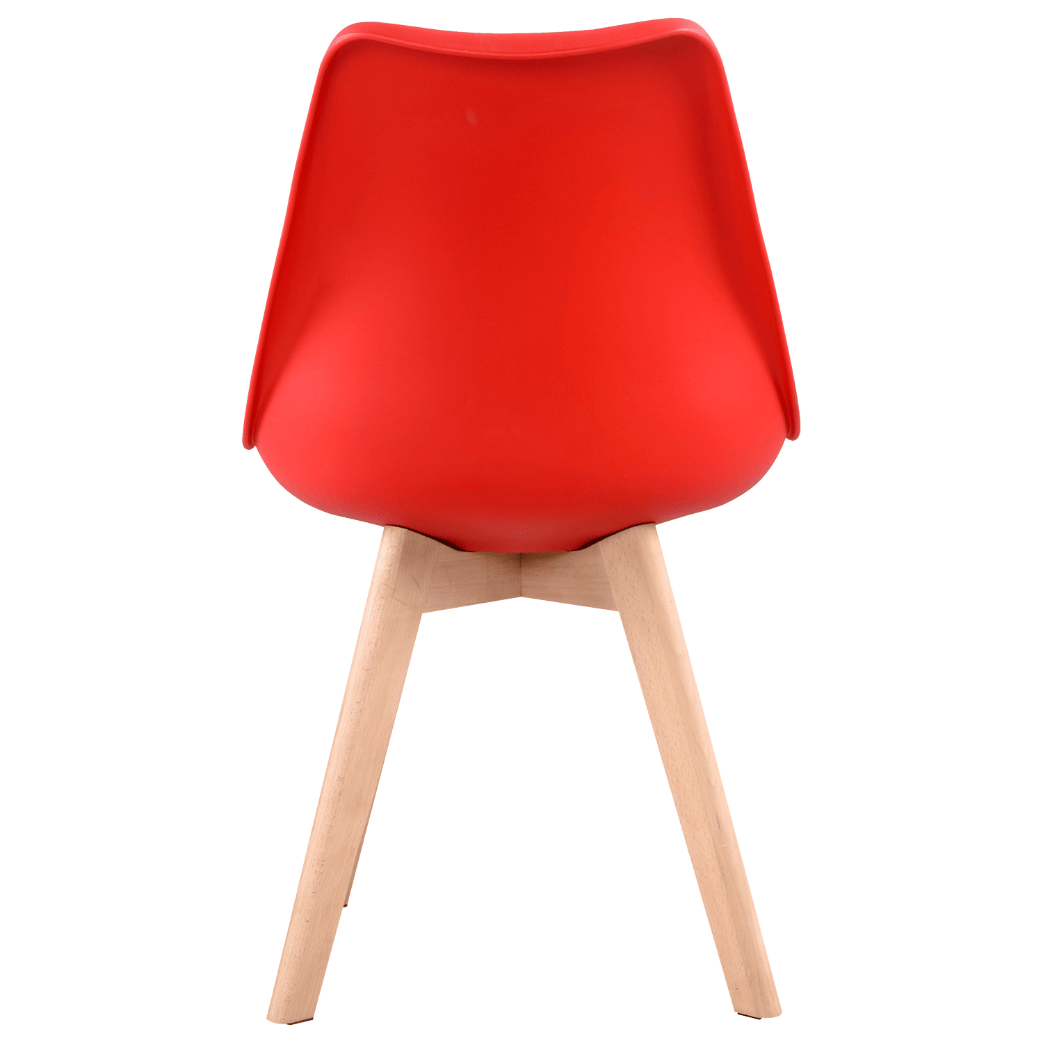 Pack de 2 sillas escandinavas color rojo con cojín