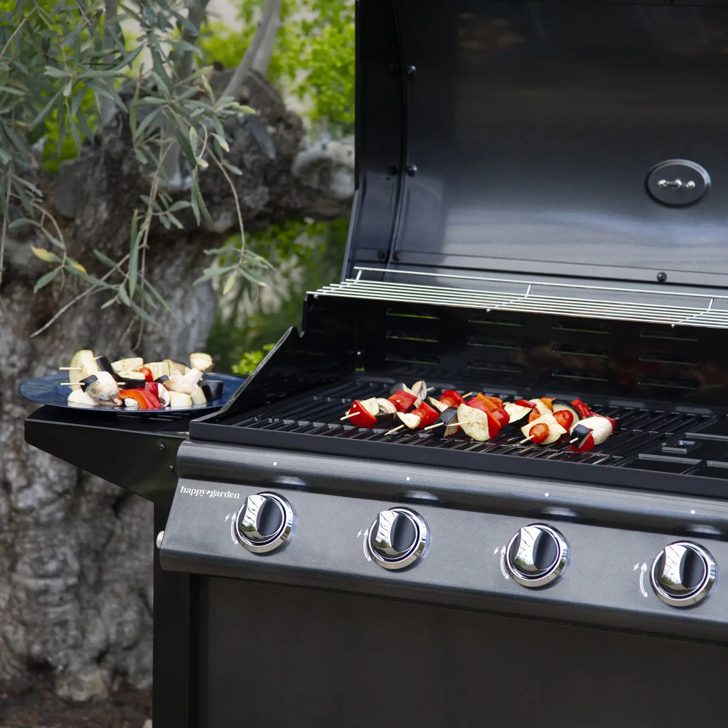 Barbecue au gaz - 4 brûleurs avec thermomètre 14kW