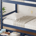 Kinderstapelbed 190x90cm donkerblauw met laden