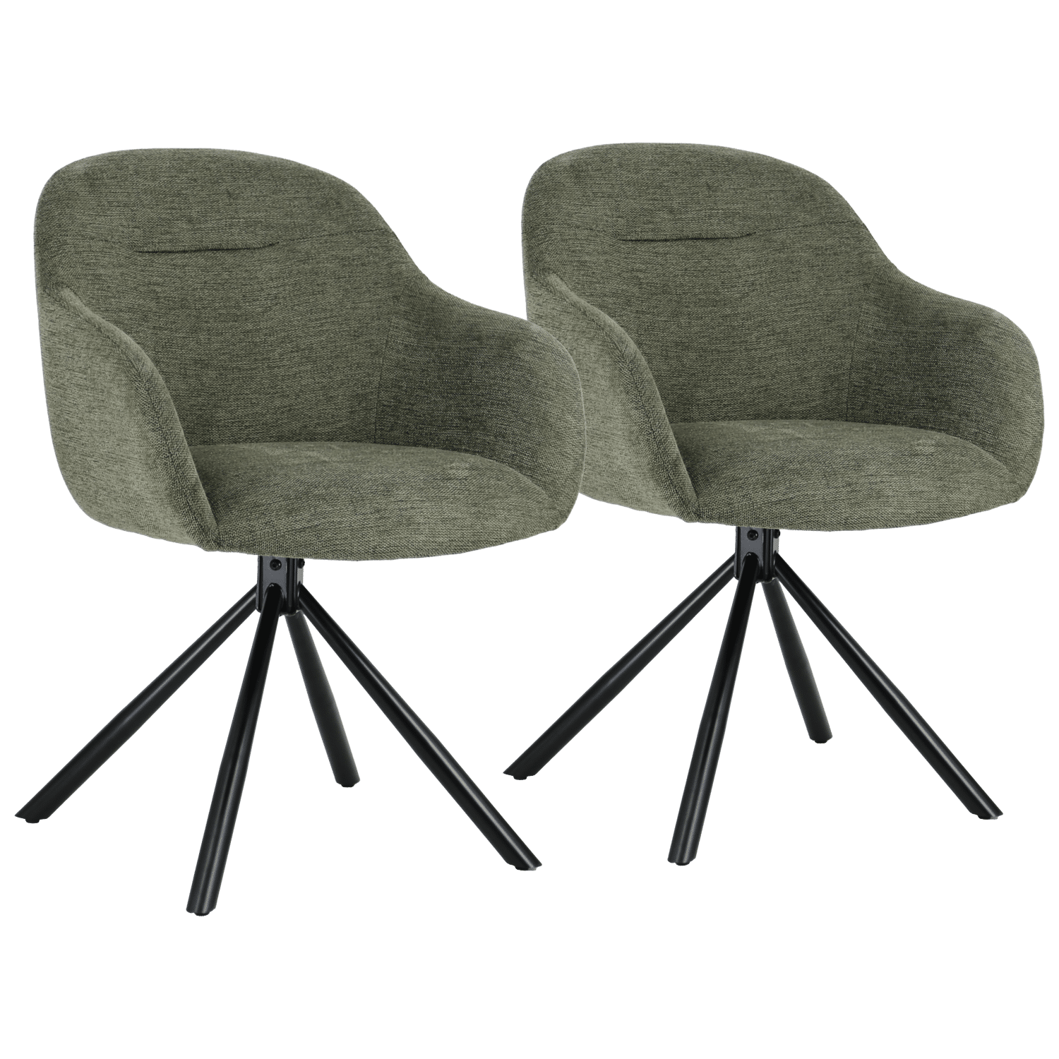 Set van 2 groene stoffen stoelen SAFFI