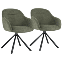 Lot de 2 chaises en tissu vert SAFFI