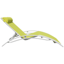 Lot de 2 transats en textilène vert - aluminium blanc