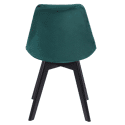 Lot de 4 chaises en velours NORA vertes avec coussin