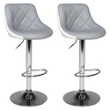 Lot de 2 tabourets de bar gris et blanc JASPER