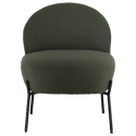 Fauteuil en tissu boucle vert kaki HELMI