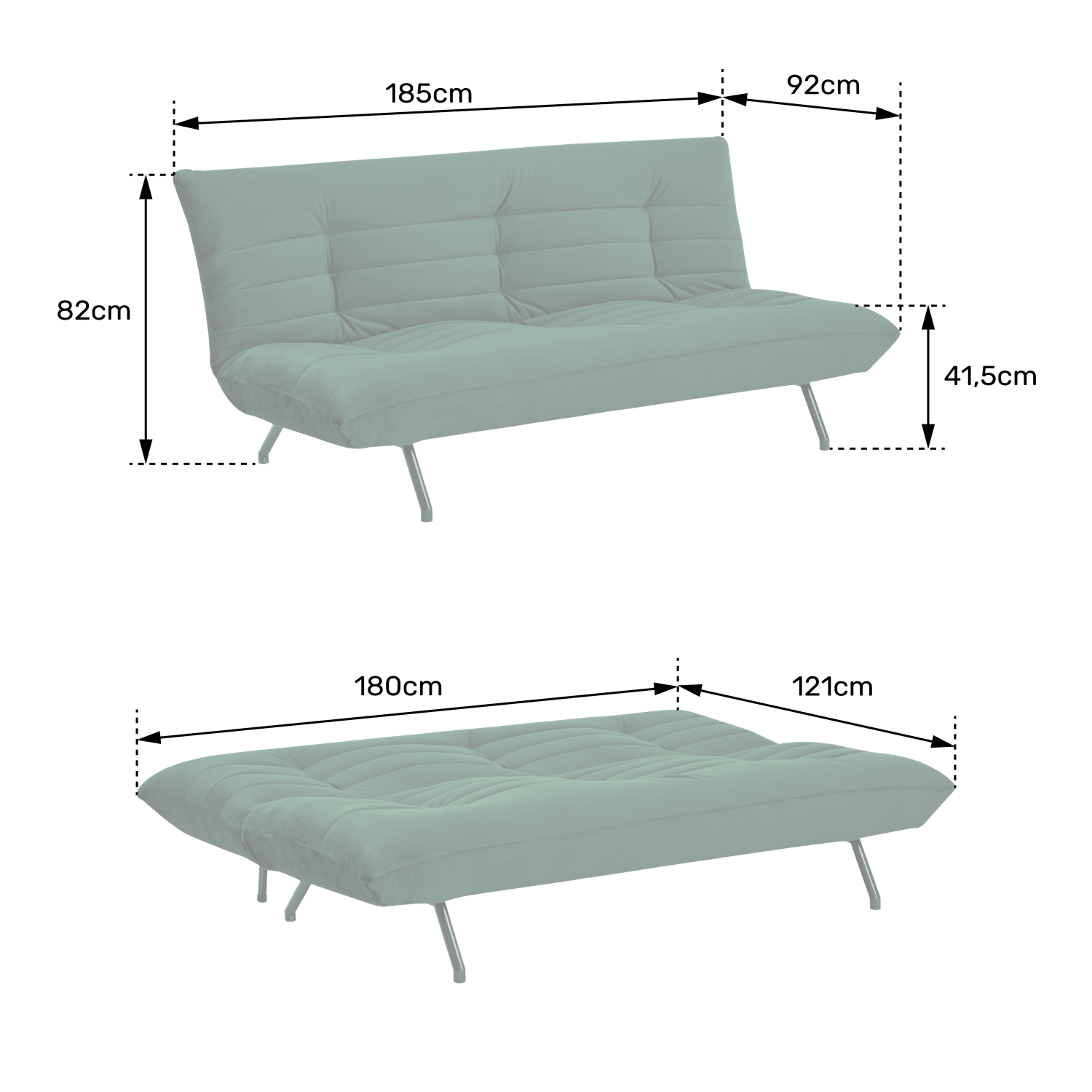 Canapé convertible 3 places en velours terracotta ANATOLE