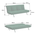 Canapé convertible 3 places en velours terracotta ANATOLE
