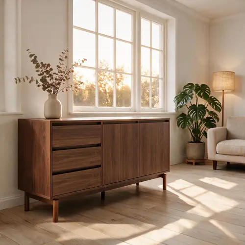 Donker houten buffet 160cm