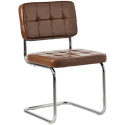 Lot de 2 chaises cantilever en simili marron MARIA