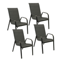 Conjunto de 4 cadeiras MARBELLA - alumínio cinzento antracite