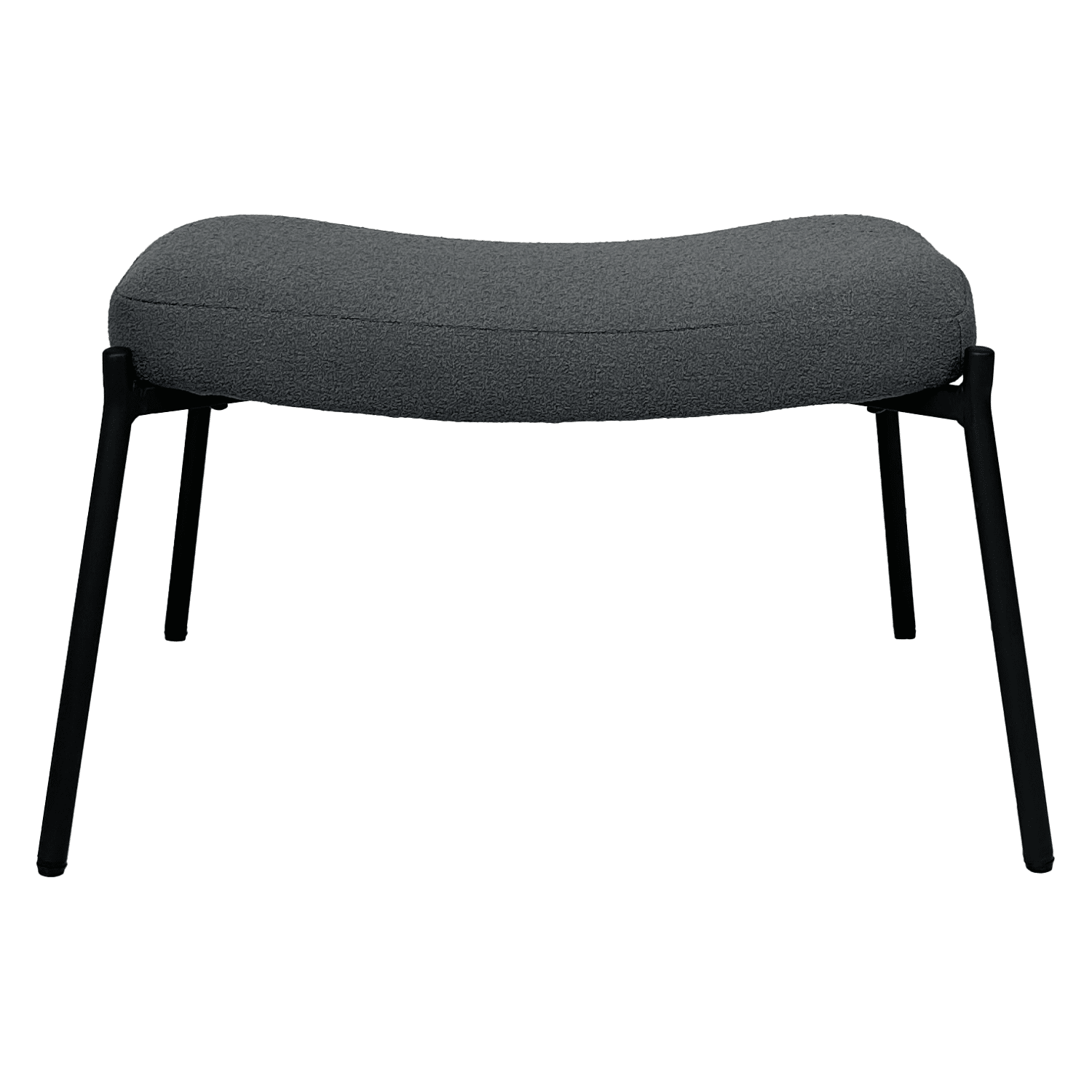 Sillón de tejido bouclé tela gris con reposapiés EIRA