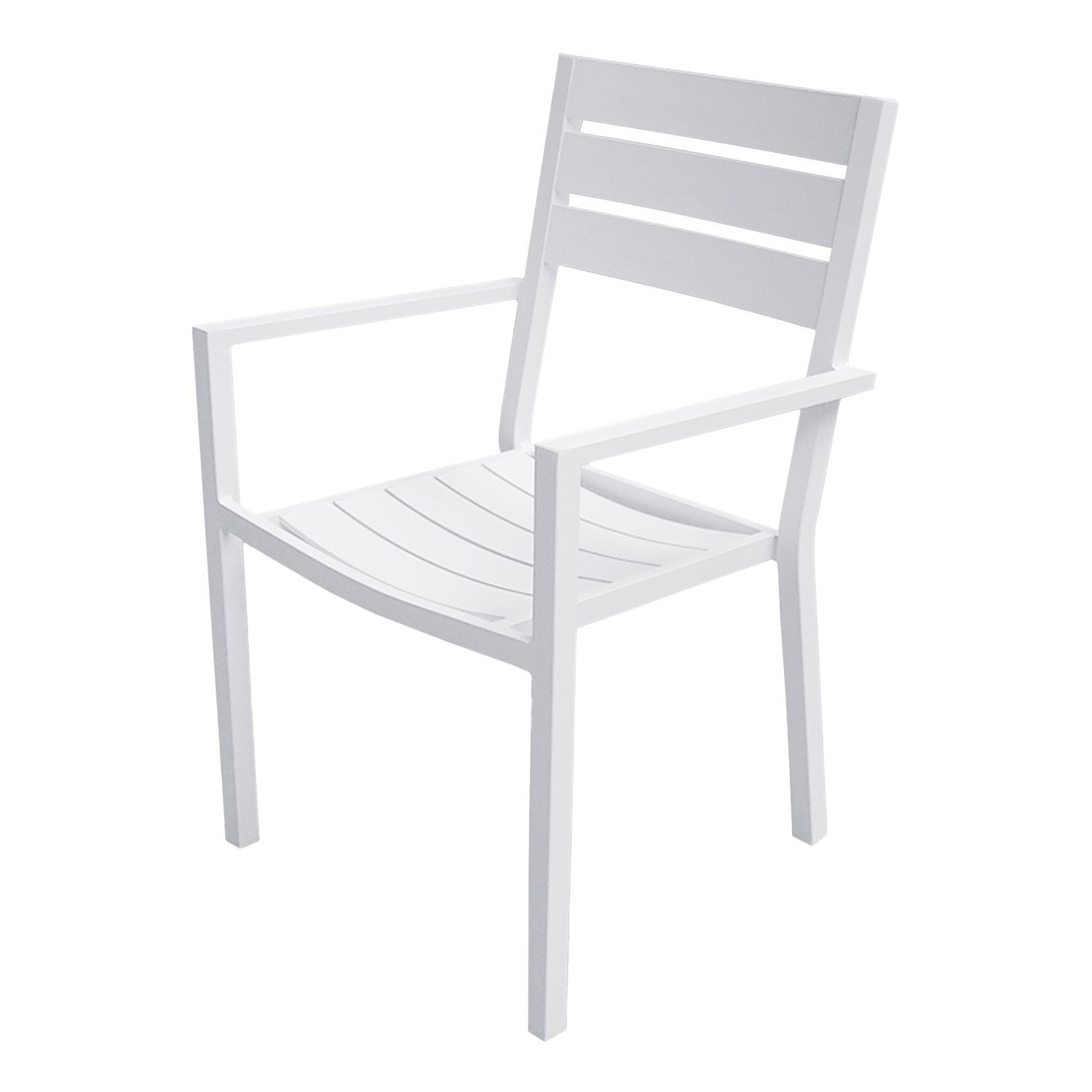 Salon de jardin VENEZIA extensible 90/180 en aluminium blanc - 8 places