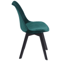 Lot de 4 chaises en velours NORA vertes avec coussin