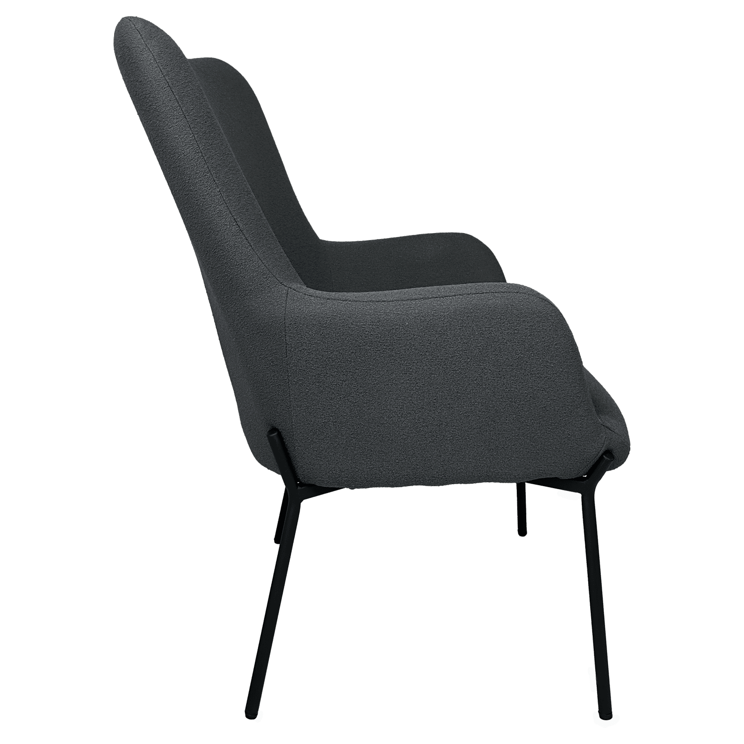 Fauteuil en tissu boucle gris EIRA