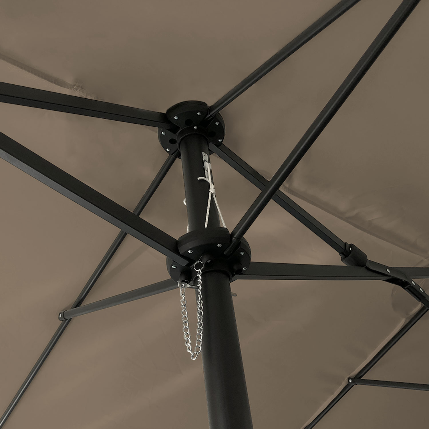 Duplo guarda-chuva 2x4m LINAI taupe