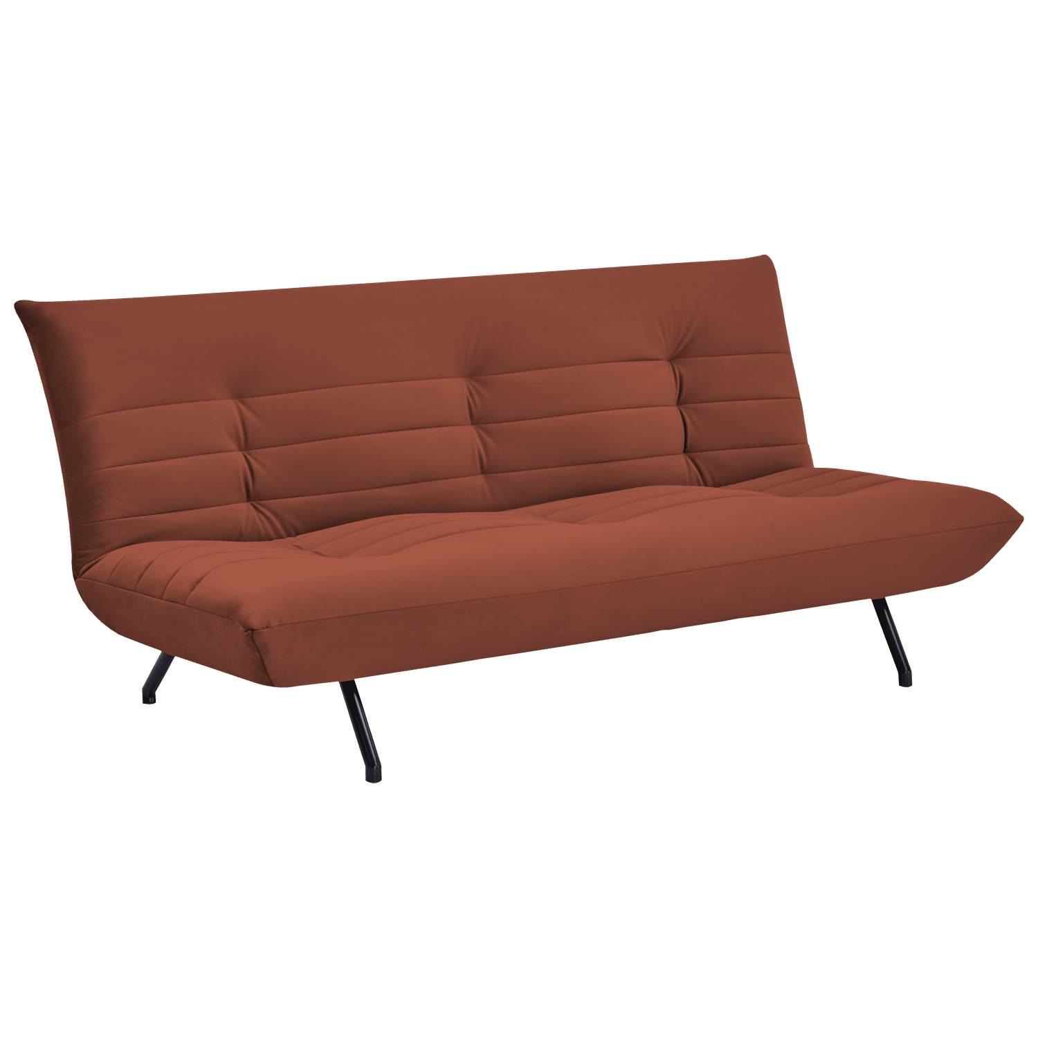 Canapé convertible 3 places en velours terracotta ANATOLE