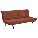 Canapé convertible 3 places en velours terracotta ANATOLE
