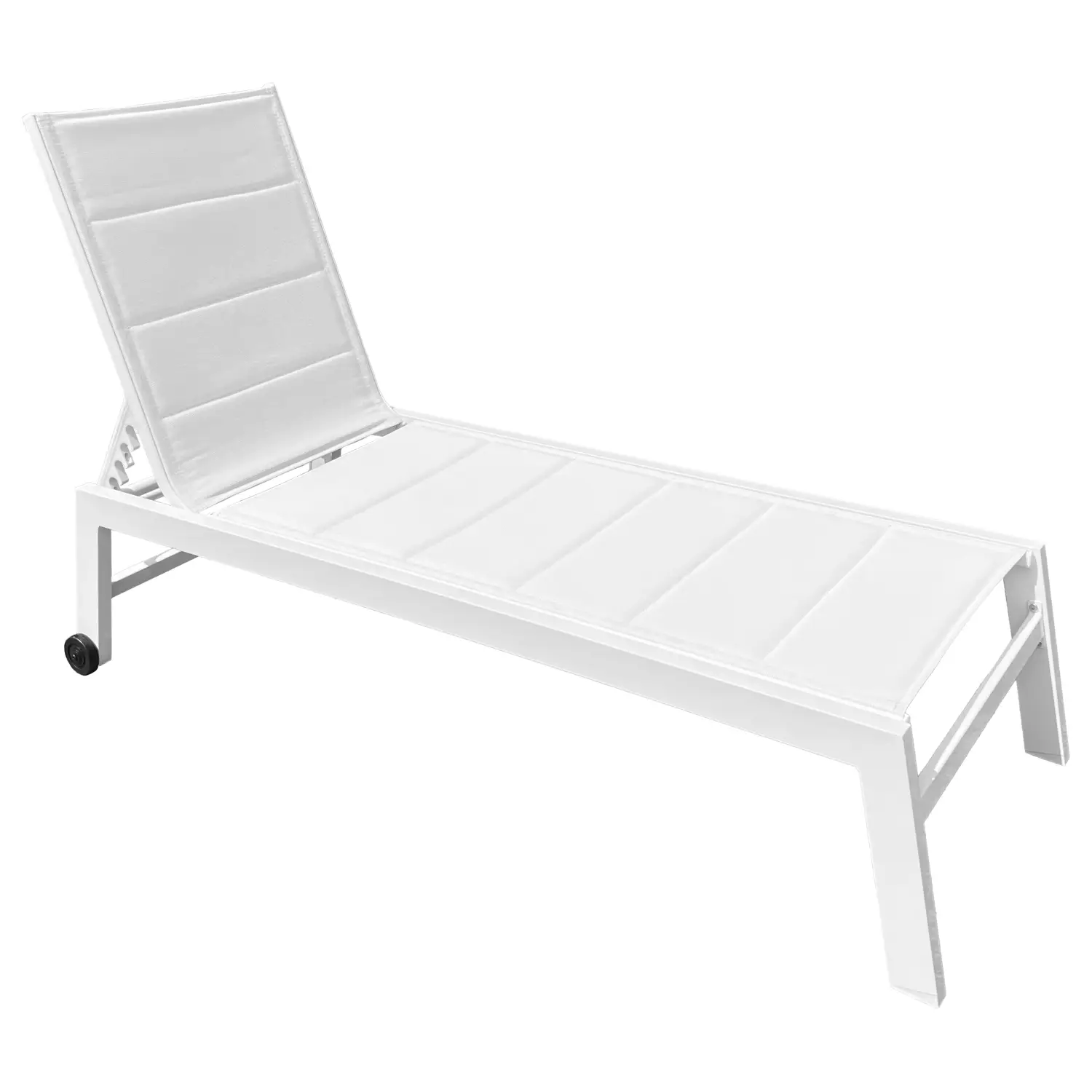 Bain de soleil en textilène blanc - aluminium blanc