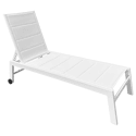 Bain de soleil en textilène blanc - aluminium blanc
