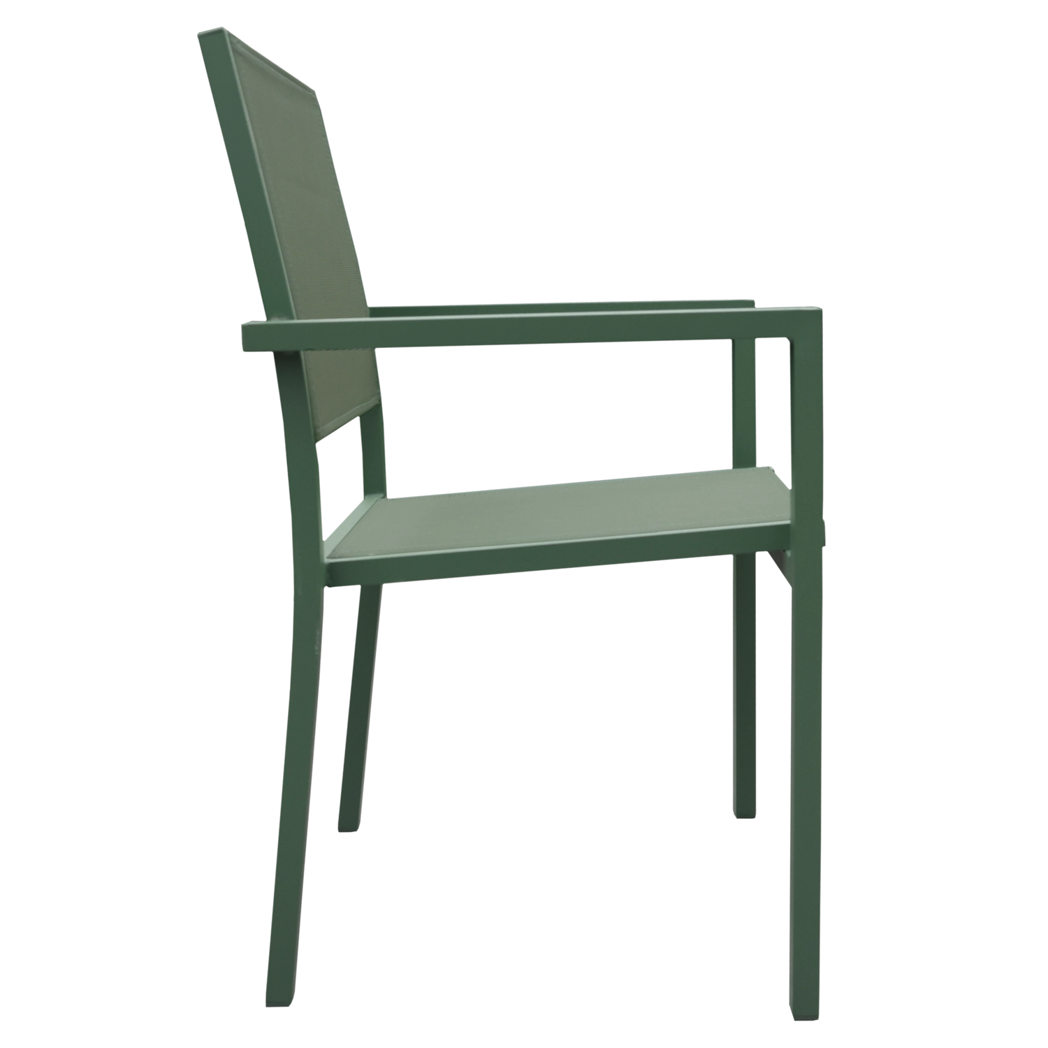 Conjunto de muebles de jardín de teca JAVA con sillas de aluminio verde salvia - 8 plazas