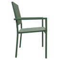 Conjunto de muebles de jardín de teca JAVA con sillas de aluminio verde salvia - 8 plazas