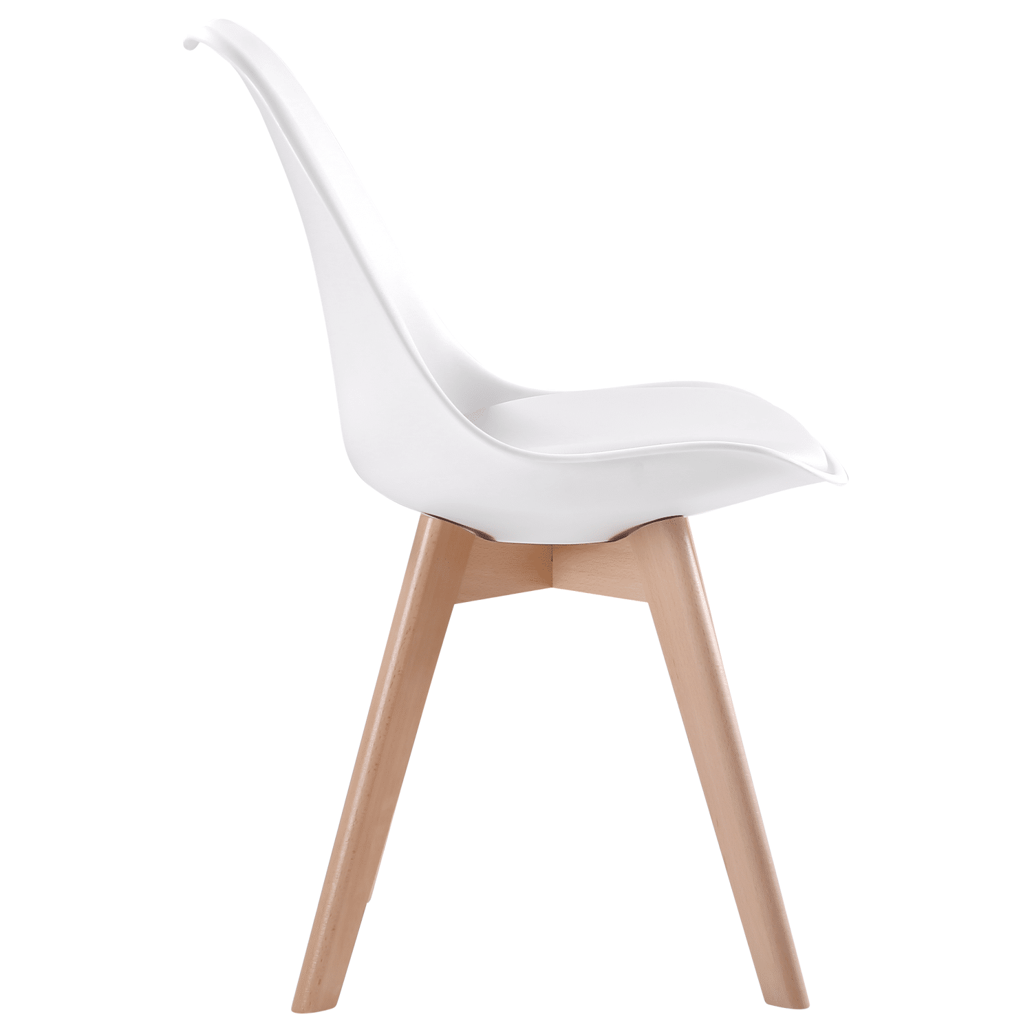 Lot de 4 chaises scandinaves NORA blanches avec coussin