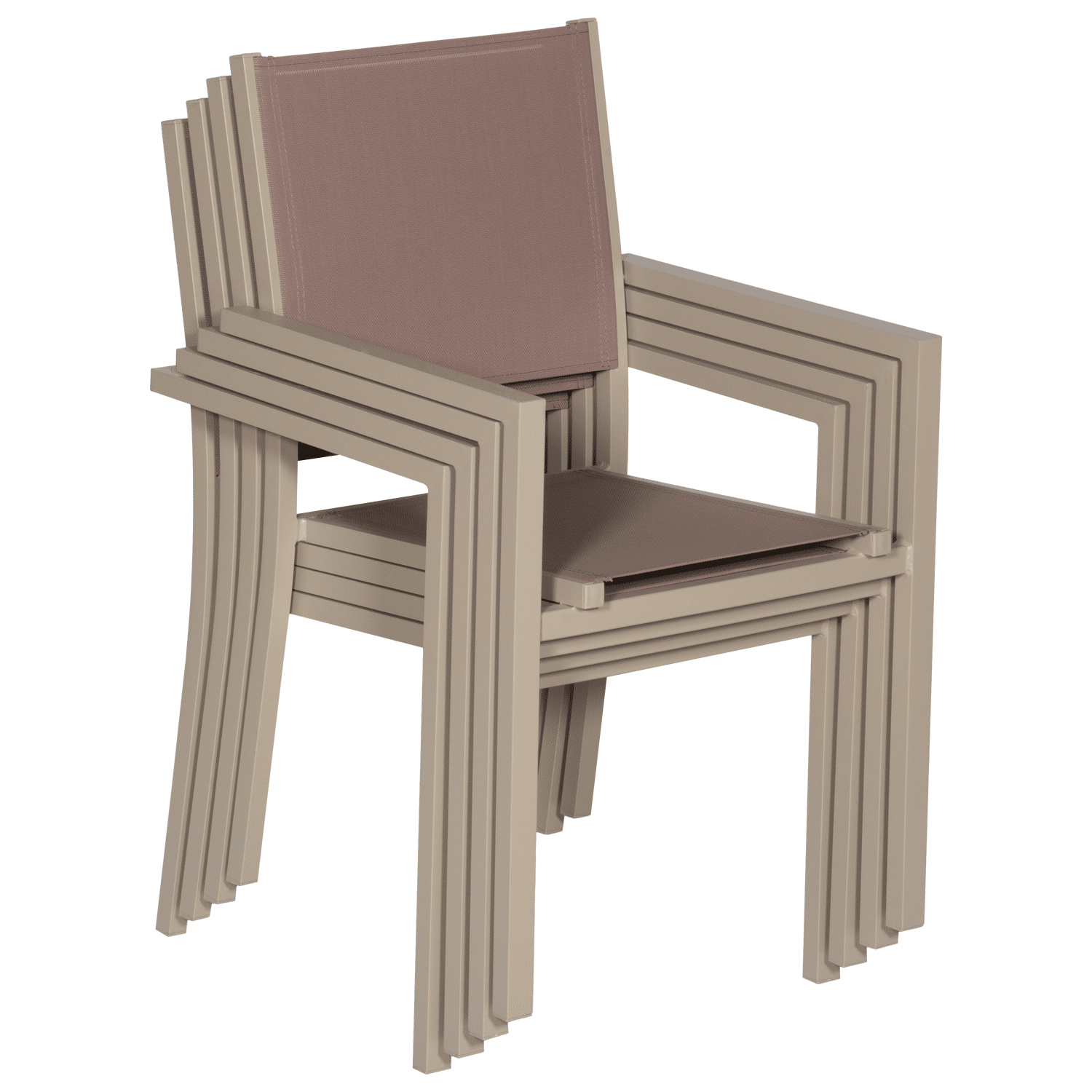 Set di mobili da giardino BERGAMO in textilene taupe 6 posti - alluminio taupe