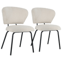 Lot de 2 chaises en velours côtelé beige NILSA