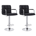 Lot de 2 tabourets de bar noir avec accoudoirs MIKE