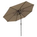 HAPUNA rechte ronde parasol 3,30m diameter taupe