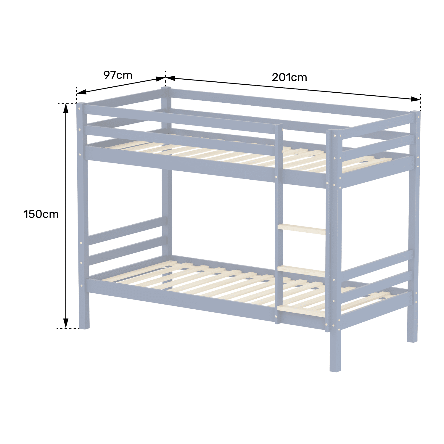Kinderstapelbed 190x90cm donkerblauw met laden
