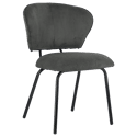 Set van 2 NILSA donkergrijze corduroy stoelen