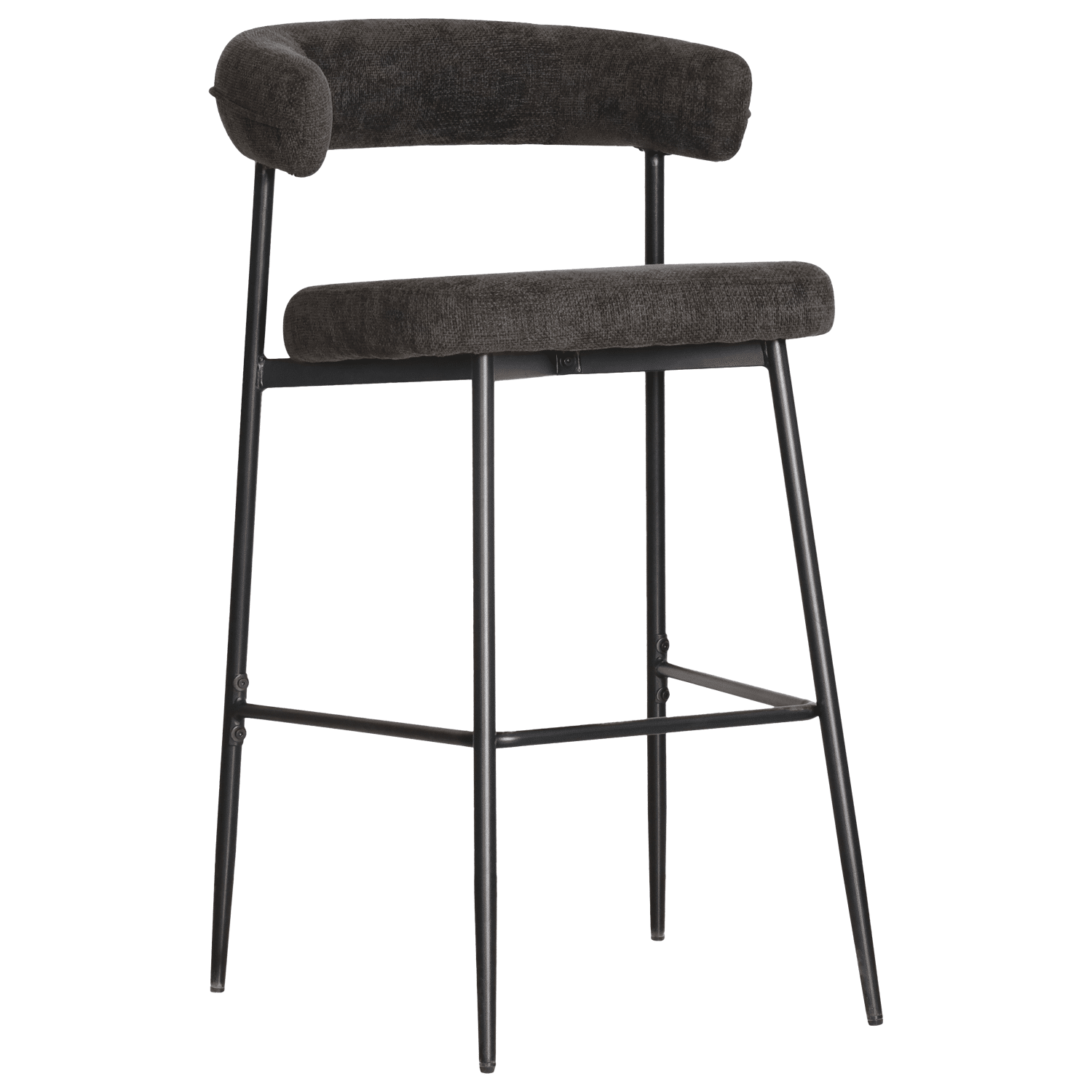 Lot de 2 tabourets de bar en tissu gris THEA