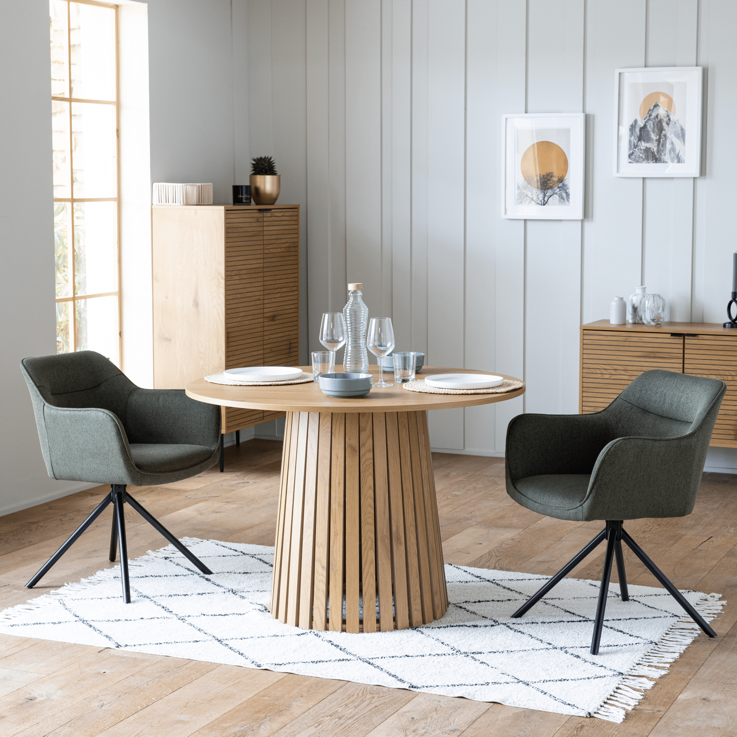 Set van 2 groene stoffen stoelen DANNA