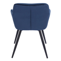 GISELE vintage stoel blauw fluweel