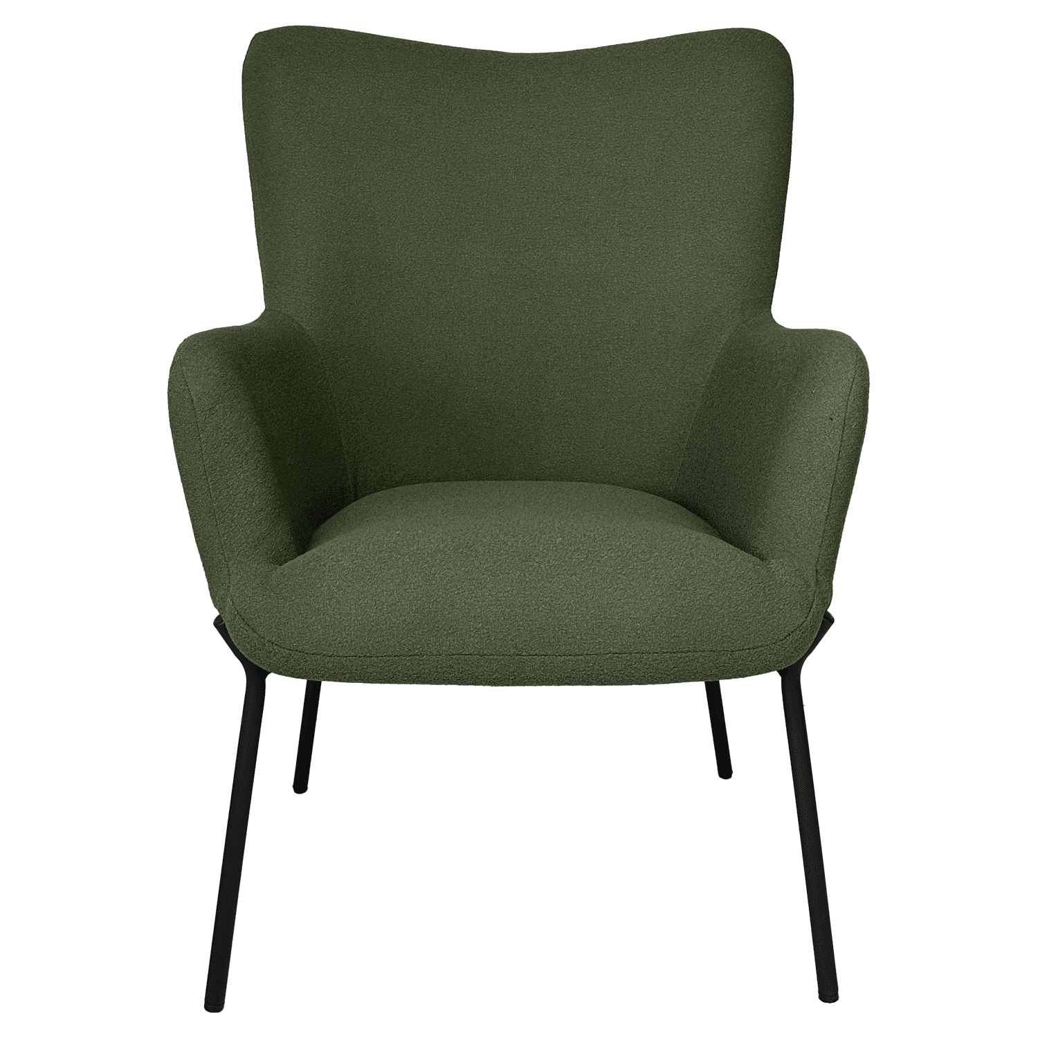 Fauteuil in kaki groene lusstof EIRA