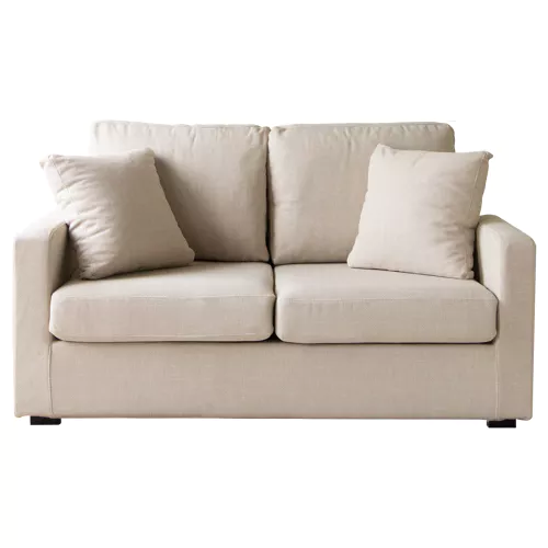 Canapé droit 2 places beige...