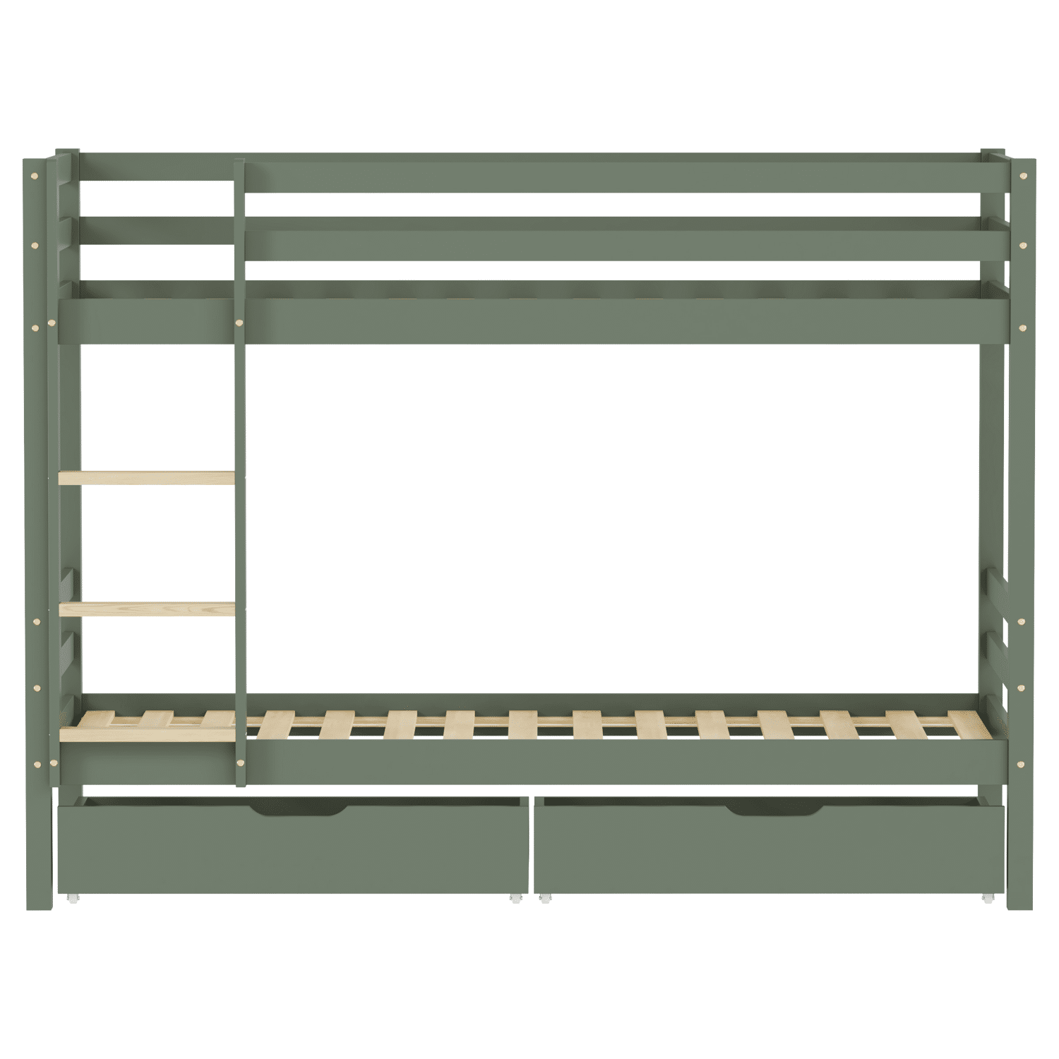Kinderstapelbed 190x90cm groen met laden AMBER