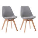 Lot de 2 chaises scandinaves NORA grises avec coussin