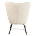 Fauteuil à bascule en tissu bouclette écru KAIRA