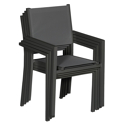 Set van 10 antraciet aluminium stoelen - grijs textilene