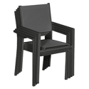 Set van 4 aluminium stoelen antraciet - grijs textilene