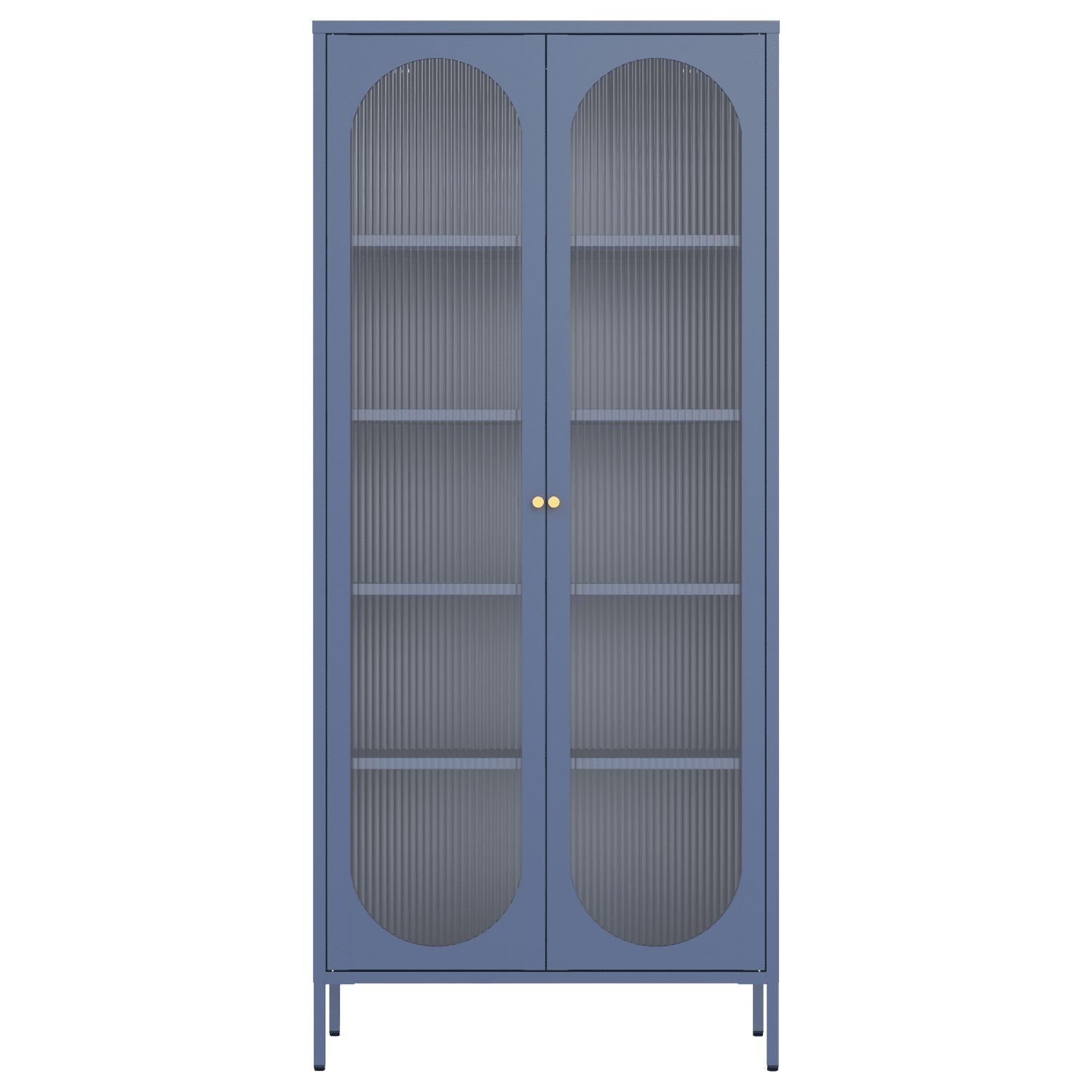 Armario de metal y cristal gris azulado 180cm YASMINE
