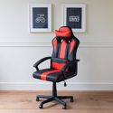 Silla gaming de oficina color negro y rojo CRASH