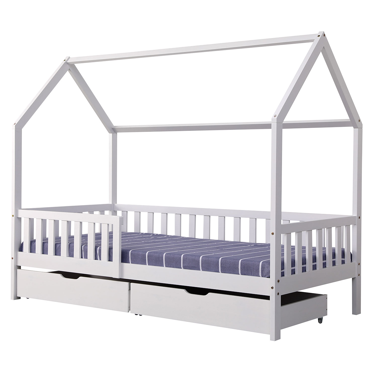 Letto per bambini 190x90cm bianco con cassetti MARCEAU