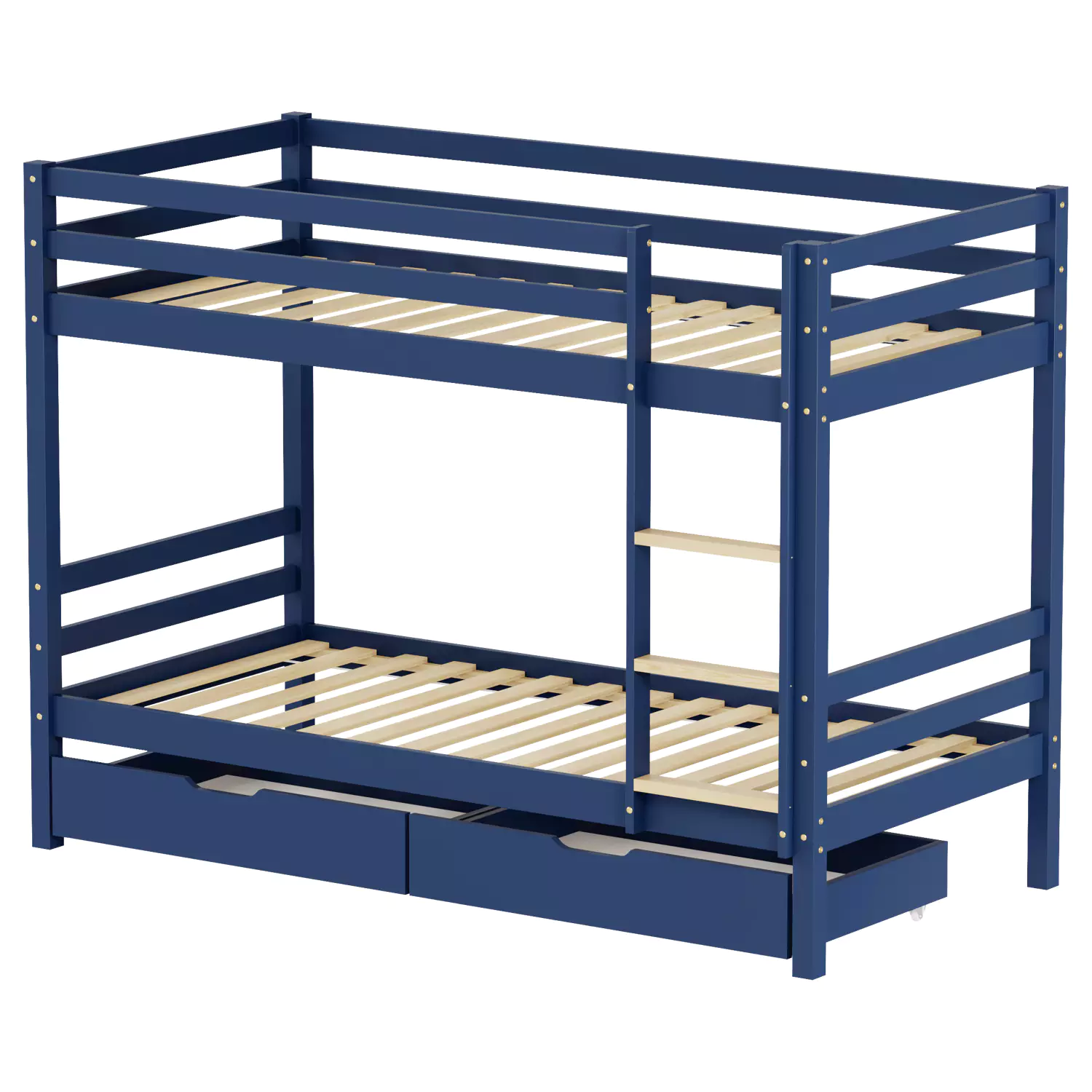 Kinderstapelbed 190x90cm donkerblauw met laden