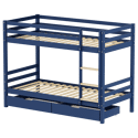 Kinderstapelbed 190x90cm donkerblauw met laden