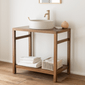 Meuble sous vasque en teck massif 80cm DEWI