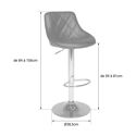 Tabouret de bar gris JASPER